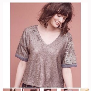 Anthropologie Sequined Top